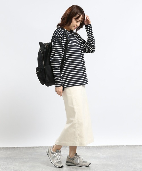 GLOBAL WORK Smile Seed Store(グローバルワーク スマイルシードストア)の「コットンボーダーTシャツ/長袖/118571(Tシャツ/カットソー・レディース・ダークブルー/その他/ブルー系その他5/グレー・LARGE/SMALL/MEDIUM/X-LARGE)」の12枚目の写真