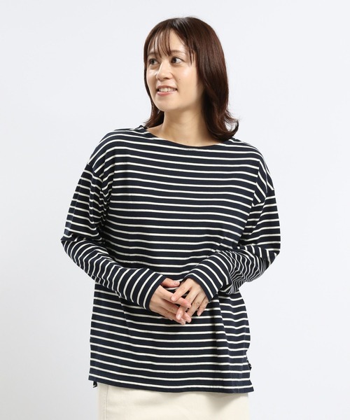 GLOBAL WORK Smile Seed Store(グローバルワーク スマイルシードストア)の「コットンボーダーTシャツ/長袖/118571(Tシャツ/カットソー・レディース・ダークブルー/その他/ブルー系その他5/グレー・LARGE/SMALL/MEDIUM/X-LARGE)」の13枚目の写真