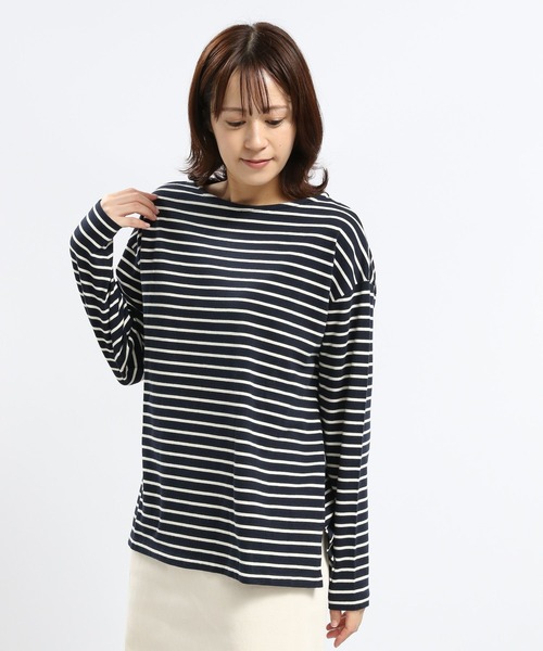 GLOBAL WORK Smile Seed Store(グローバルワーク スマイルシードストア)の「コットンボーダーTシャツ/長袖/118571(Tシャツ/カットソー・レディース・ダークブルー/その他/ブルー系その他5/グレー・LARGE/SMALL/MEDIUM/X-LARGE)」の14枚目の写真