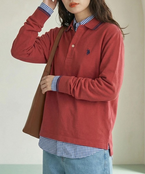 U.S. POLO ASSN.(ユーエスポロアッスン)の「【U.S. POLO ASSN.】Twin Tipped POLO shirts longsleeve /ティップラインロングスリーブポロシャツ(Tシャツ/カットソー・レディース・ブラック/ネイビー/ホワイト/グリーン/レッド/ダークブラウン・S/M/L/XL/XS)」の6枚目の写真
