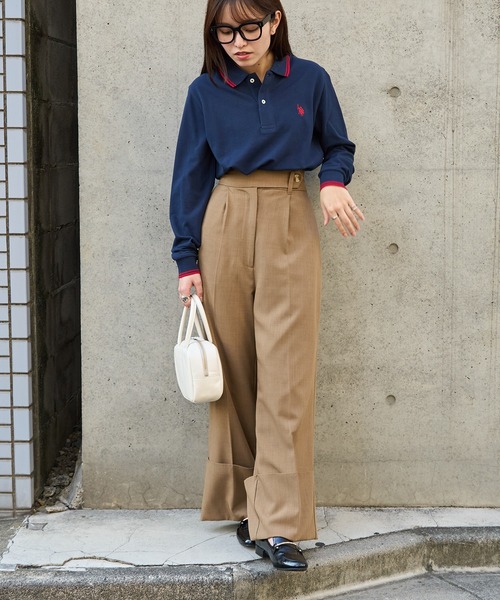 U.S. POLO ASSN.(ユーエスポロアッスン)の「【U.S. POLO ASSN.】Twin Tipped POLO shirts longsleeve /ティップラインロングスリーブポロシャツ(Tシャツ/カットソー・レディース・ブラック/ネイビー/ホワイト/グリーン/レッド/ダークブラウン・S/M/L/XL/XS)」の9枚目の写真