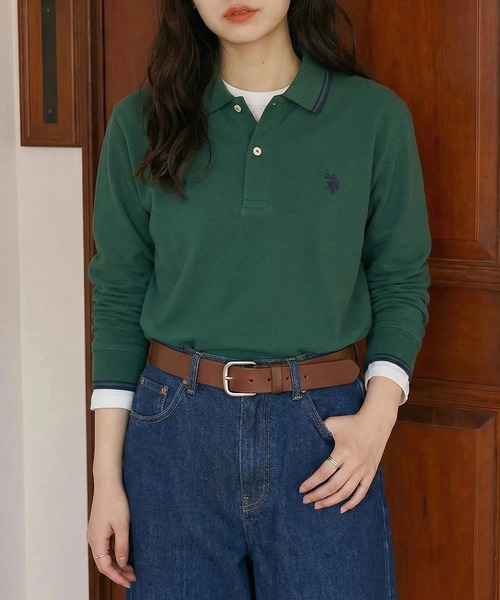 U.S. POLO ASSN.(ユーエスポロアッスン)の「【U.S. POLO ASSN.】Twin Tipped POLO shirts longsleeve /ティップラインロングスリーブポロシャツ(Tシャツ/カットソー・レディース・ブラック/ネイビー/ホワイト/グリーン/レッド/ダークブラウン・S/M/L/XL/XS)」の18枚目の写真