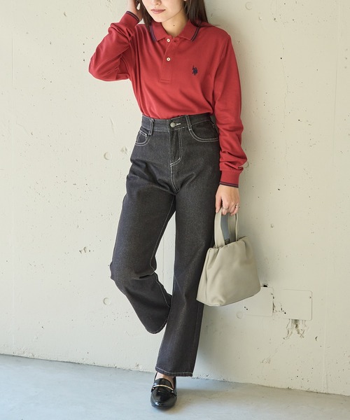 U.S. POLO ASSN.(ユーエスポロアッスン)の「【U.S. POLO ASSN.】Twin Tipped POLO shirts longsleeve /ティップラインロングスリーブポロシャツ(Tシャツ/カットソー・レディース・ブラック/ネイビー/ホワイト/グリーン/レッド/ダークブラウン・S/M/L/XL/XS)」の10枚目の写真