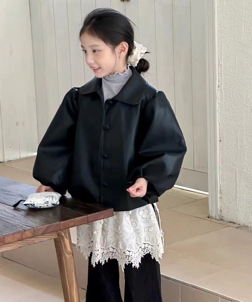 aimoha(アイモハ)の「【aimoha-KIDS-】PUレザーバルーンジャケット(その他アウター・キッズ・ブラック/チョコ/オフホワイト・100/110/120/130/140)」の10枚目の写真