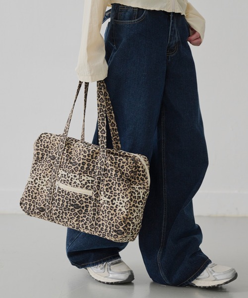 【2024A/W新作アイテム】【大容量収納可能】レオパードヒョウ柄ボストンバッグ（ボストンバッグ）｜UNE MANSION（ユヌマンション）