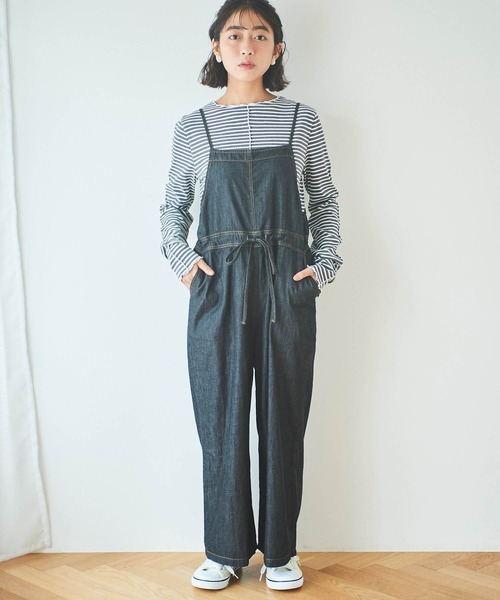 mil(ミル)の「【150㎝前後の小柄さんサイズ】ボーダーテレコメロウトップス(Tシャツ/カットソー・レディース・チャコールグレー/レッド/ダークブラウン・XS/S)」の11枚目の写真
