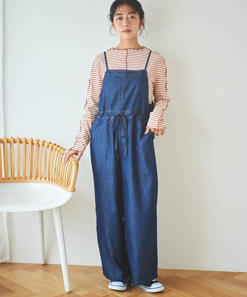 mil(ミル)の「【150㎝前後の小柄さんサイズ】ボーダーテレコメロウトップス(Tシャツ/カットソー・レディース・チャコールグレー/レッド/ダークブラウン・XS/S)」の21枚目の写真