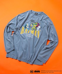 UNIIT | 【BATMAN/バットマン】パウダーブリーチ加工 ビッグシルエットロンT ドロップショルダー オーバーサイズ　ヴィンテージ加工(Tシャツ/カットソー)