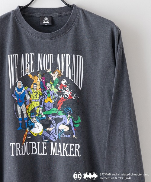 UNIIT（ユニット）の「【BATMAN/バットマン】パウダーブリーチ加工 ビッグシルエットロンT ドロップショルダー オーバーサイズ　ヴィンテージ加工（Tシャツ/カットソー・メンズ・グレー系その他/グレー系その他2/グリーン系その他2/ブルー系その他・LARGE/MEDIUM）」の9枚目の写真