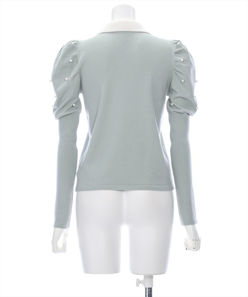 clear（クリア）の「袖パールフェザー配色襟付ニットトップス [大人 フェミニン]≪再入荷≫（ニット/セーター・レディース・ミント/ブラック/アイボリー・F）」の11枚目の写真