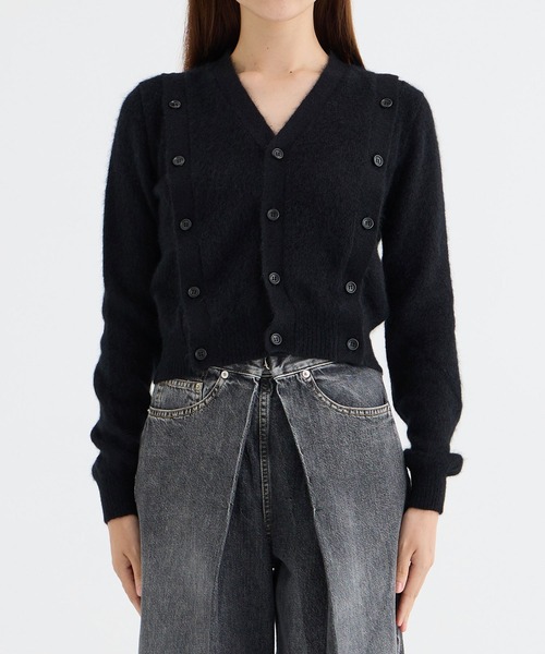 JOHN LAWRENCE SULLIVAN(ジョンローレンスサリバン)の「【JOHN LAWRENCE SULLIVAN/ジョンローレンスサリバン】MOHAIR CARDIGAN WITH BUTTON/モヘヤウールニットカーディガン(カーディガン/ボレロ・レディース・ブラック/グレー・FREE)」の11枚目の写真