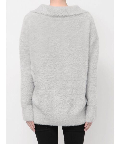ニット セーター GYGYプレートシャギーポロニットチュニック レディース GYDA ニット セーター GYGYプレートシャギーポロニット