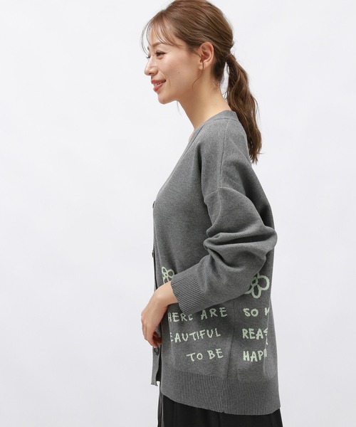 LAKOLE（ラコレ）の「ラフタッチVネックジャガードカーディガン/149361（カーディガン/ボレロ・レディース・ブラウン/ベージュ/チャコール・FREE）」の6枚目の写真