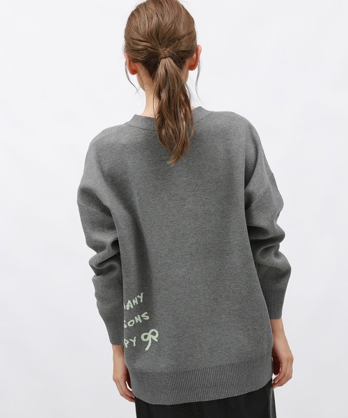 LAKOLE（ラコレ）の「ラフタッチVネックジャガードカーディガン/149361（カーディガン/ボレロ・レディース・ブラウン/ベージュ/チャコール・FREE）」の5枚目の写真