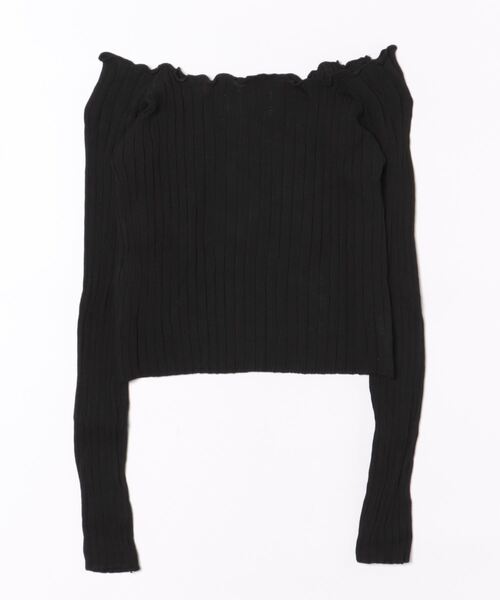 INASTUDIOS(イーナストゥディオス)の「リブトップス メロウフリル クロップド丈 トップス レディース(Tシャツ/カットソー・レディース・パープル/カーキ/ピンク/イエロー/ブルー/ブラック/ホワイト/ライラック・FREE)」の18枚目の写真