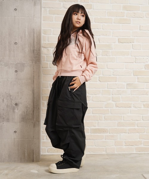 STARTER BLACK LABEL（スターターブラックレーベル）の「STARTER サガラ刺繍ワッペン ショート丈 ジップパーカー / Sagara Embroidery Patch Short Length Zip Hoodie（パーカー・レディース・杢グレー/ブラック/ホワイト/ピンク・ONE SIZE）」の16枚目の写真