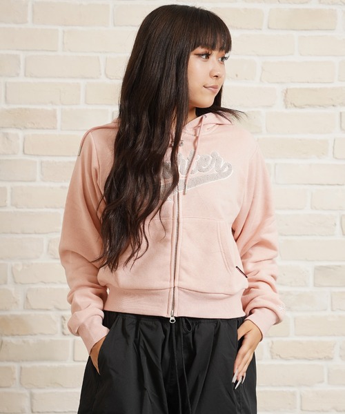 STARTER BLACK LABEL（スターターブラックレーベル）の「STARTER サガラ刺繍ワッペン ショート丈 ジップパーカー / Sagara Embroidery Patch Short Length Zip Hoodie（パーカー・レディース・杢グレー/ブラック/ホワイト/ピンク・ONE SIZE）」の14枚目の写真