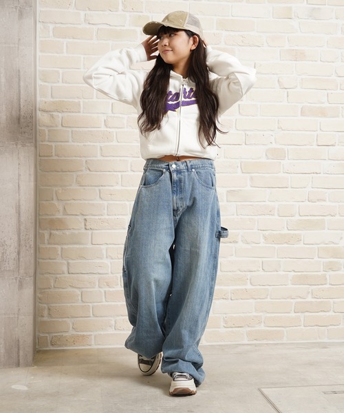 STARTER BLACK LABEL（スターターブラックレーベル）の「STARTER サガラ刺繍ワッペン ショート丈 ジップパーカー / Sagara Embroidery Patch Short Length Zip Hoodie（パーカー・レディース・杢グレー/ブラック/ホワイト/ピンク・ONE SIZE）」の7枚目の写真