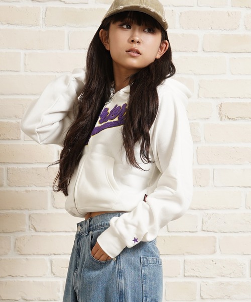 STARTER BLACK LABEL（スターターブラックレーベル）の「STARTER サガラ刺繍ワッペン ショート丈 ジップパーカー / Sagara Embroidery Patch Short Length Zip Hoodie（パーカー・レディース・杢グレー/ブラック/ホワイト/ピンク・ONE SIZE）」の6枚目の写真