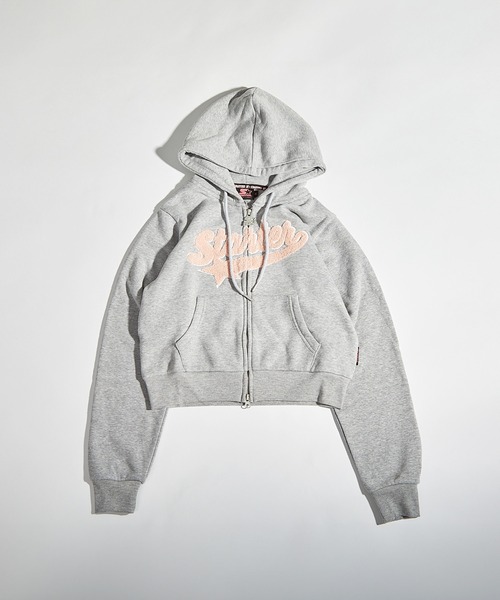 STARTER BLACK LABEL（スターターブラックレーベル）の「STARTER サガラ刺繍ワッペン ショート丈 ジップパーカー / Sagara Embroidery Patch Short Length Zip Hoodie（パーカー・レディース・杢グレー/ブラック/ホワイト/ピンク・ONE SIZE）」の19枚目の写真