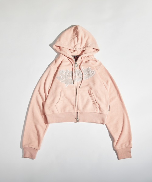 STARTER BLACK LABEL（スターターブラックレーベル）の「STARTER サガラ刺繍ワッペン ショート丈 ジップパーカー / Sagara Embroidery Patch Short Length Zip Hoodie（パーカー・レディース・杢グレー/ブラック/ホワイト/ピンク・ONE SIZE）」の21枚目の写真