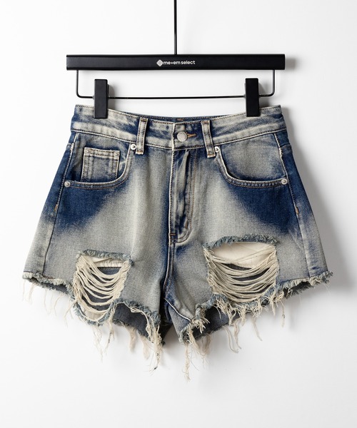 mnml(ミニマル) Paint bleach distressed bondage denim pants