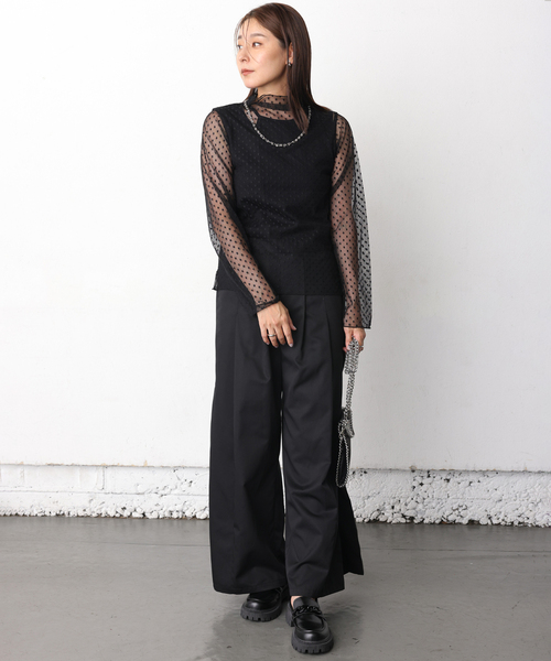 ONE'S TRUE(ワンズトゥルー)の「シアーハイネック(Tシャツ/カットソー・レディース・ブラック/カーキ・M/L)」の15枚目の写真