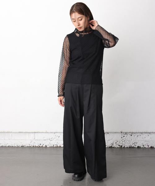 ONE'S TRUE(ワンズトゥルー)の「シアーハイネック(Tシャツ/カットソー・レディース・ブラック/カーキ・M/L)」の18枚目の写真