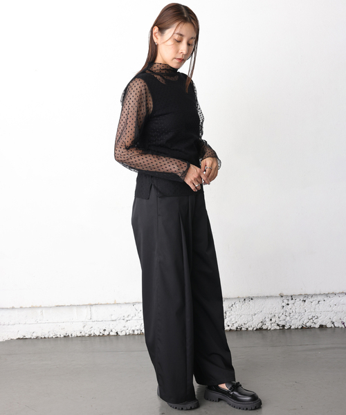 ONE'S TRUE(ワンズトゥルー)の「シアーハイネック(Tシャツ/カットソー・レディース・ブラック/カーキ・M/L)」の20枚目の写真