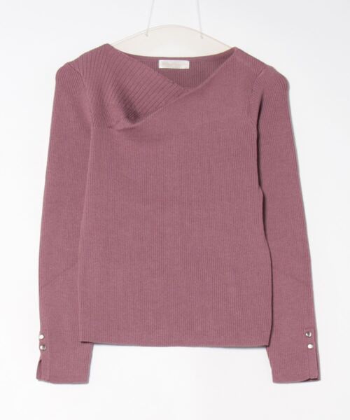 12Twelve Agenda（トゥエルブ　アジェンダ）の「アシメタックネックリブニットプルオーバー（ニット/セーター・レディース・ピンク/オフホワイト/チャコールグレー/ブルー/ミント/ベージュ/サックスブルー/ピンク系その他・M）」の8枚目の写真