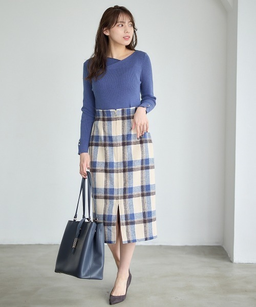 12Twelve Agenda（トゥエルブ　アジェンダ）の「アシメタックネックリブニットプルオーバー（ニット/セーター・レディース・ピンク/オフホワイト/チャコールグレー/ブルー/ミント/ベージュ/サックスブルー/ピンク系その他・M）」の10枚目の写真