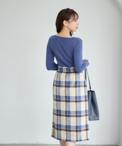 12Twelve Agenda（トゥエルブ　アジェンダ）の「アシメタックネックリブニットプルオーバー（ニット/セーター・レディース・ピンク/オフホワイト/チャコールグレー/ブルー/ミント/ベージュ/サックスブルー/ピンク系その他・M）」の9枚目の写真