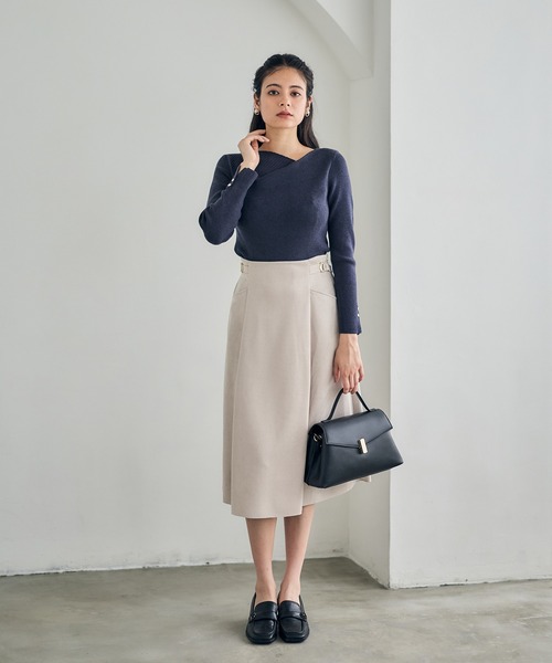 12Twelve Agenda（トゥエルブ　アジェンダ）の「アシメタックネックリブニットプルオーバー（ニット/セーター・レディース・ピンク/オフホワイト/チャコールグレー/ブルー/ミント/ベージュ/サックスブルー/ピンク系その他・M）」の18枚目の写真