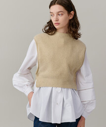 UNFIL | unfil | ボトルネック ショートニットベスト WOMEN(ベスト)