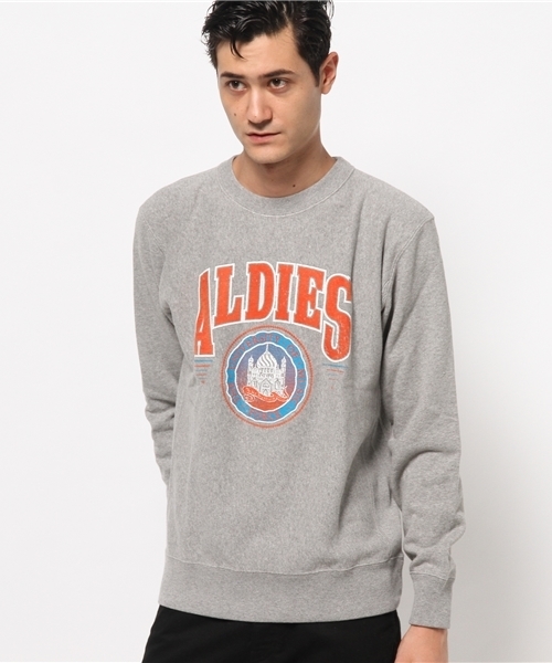 ALDIES（アールディーズ）の「University Trainer カレッジプリントトレーナー（スウェット・メンズ・グレー/ブラック/グリーン/アイボリー・MEDIUM/SMALL/LARGE/X-SMALL）」の3枚目の写真