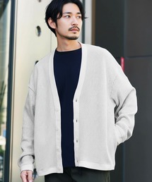 jiggys shop | ウォッシャブルバイカラーワッフルカーディガン(カーディガン/ボレロ)