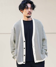 jiggys shop（ジギーズショップ）の「ウォッシャブルバイカラーワッフルカーディガン（カーディガン/ボレロ・メンズ）」