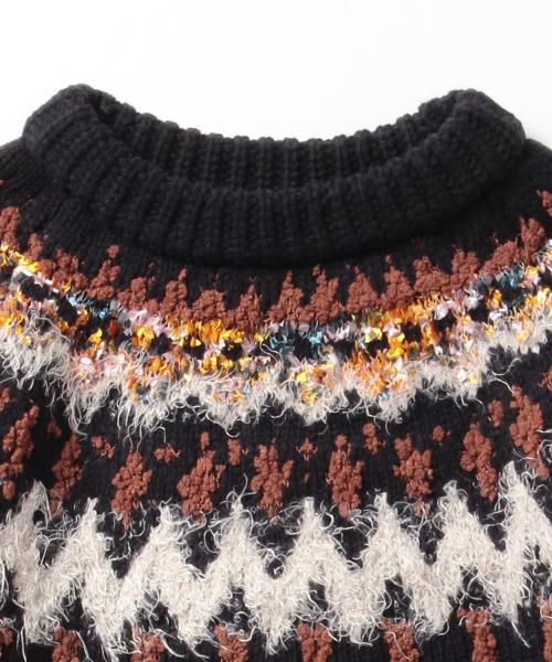 Ray BEAMS（レイビームス）の「Ray BEAMS / ノルディック柄クルーネック（ニット/セーター・レディース・オフホワイト/ネイビー・ONE SIZE）」の10枚目の写真