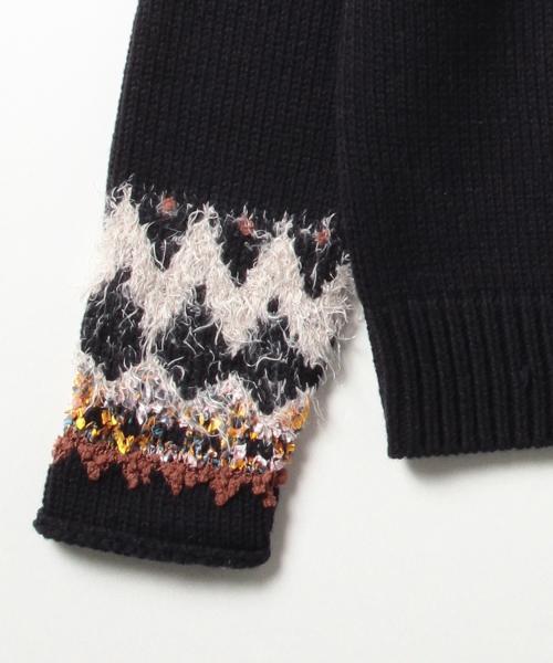 Ray BEAMS（レイビームス）の「Ray BEAMS / ノルディック柄クルーネック（ニット/セーター・レディース・オフホワイト/ネイビー・ONE SIZE）」の11枚目の写真