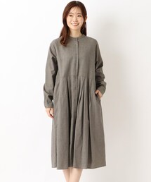 チェック&ストライプ柄 コンビワンピース