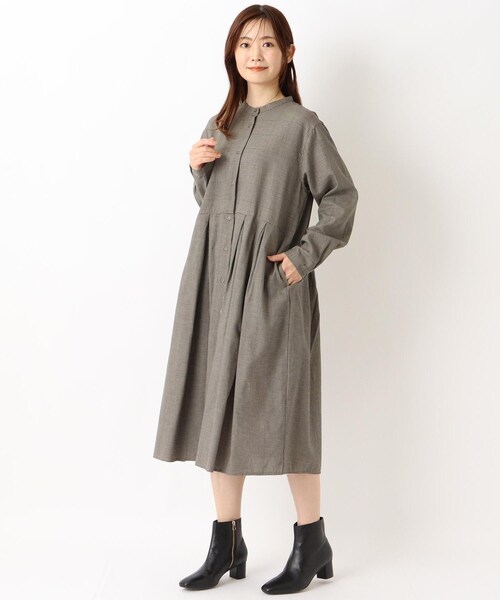 one'sterrace(ワンズテラス)の「チェック&ストライプ柄 コンビワンピース(ワンピース・レディース・ネイビー系5/ブラック系8/グレー系その他7・02)」の13枚目の写真