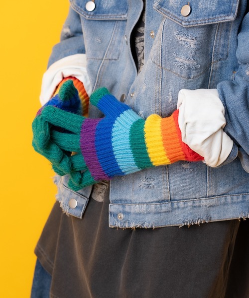 an meets zakka レインボーカラーニット手袋 / グローブ レディース
