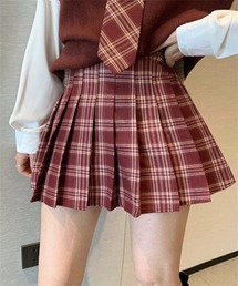 チェック柄 プリーツミニスカート