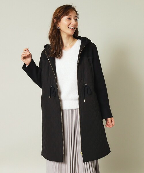 【セール】【ウエストドロスト仕様】異素材切替キルトコート（その他アウター）｜ITS'DEMO（イッツデモ）