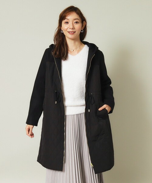 【セール】【ウエストドロスト仕様】異素材切替キルトコート（その他アウター）｜ITS'DEMO（イッツデモ）