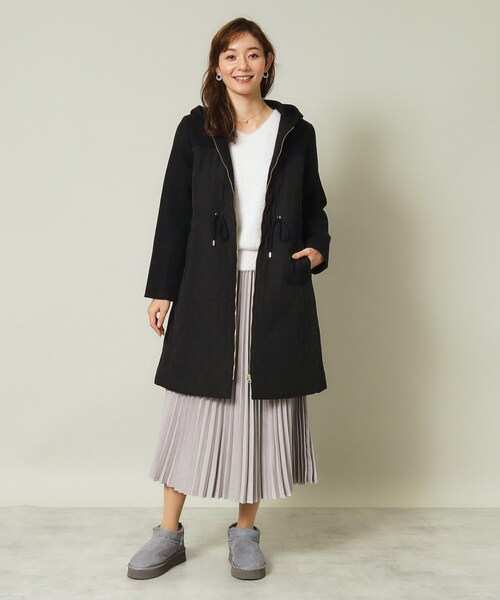 【セール】【ウエストドロスト仕様】異素材切替キルトコート（その他アウター）｜ITS'DEMO（イッツデモ）