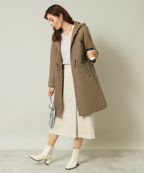 【セール】【ウエストドロスト仕様】異素材切替キルトコート（その他アウター）｜ITS'DEMO（イッツデモ）