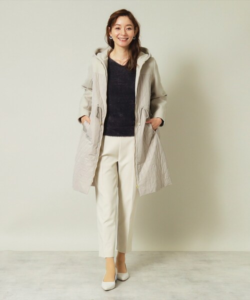 【セール】【ウエストドロスト仕様】異素材切替キルトコート（その他アウター）｜ITS'DEMO（イッツデモ）