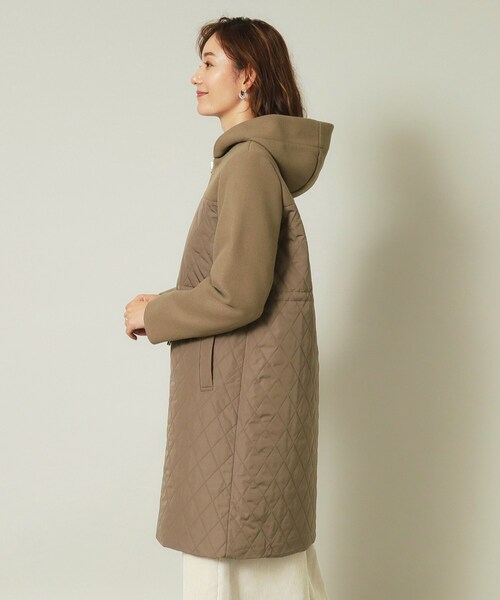 【セール】【ウエストドロスト仕様】異素材切替キルトコート（その他アウター）｜ITS'DEMO（イッツデモ）