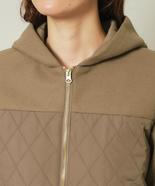 【セール】【ウエストドロスト仕様】異素材切替キルトコート（その他アウター）｜ITS'DEMO（イッツデモ）